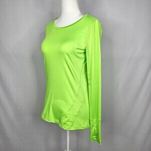 ZENGJO Women's Neon Green Long Sleeve Yoga / Athletic Top, Size XS